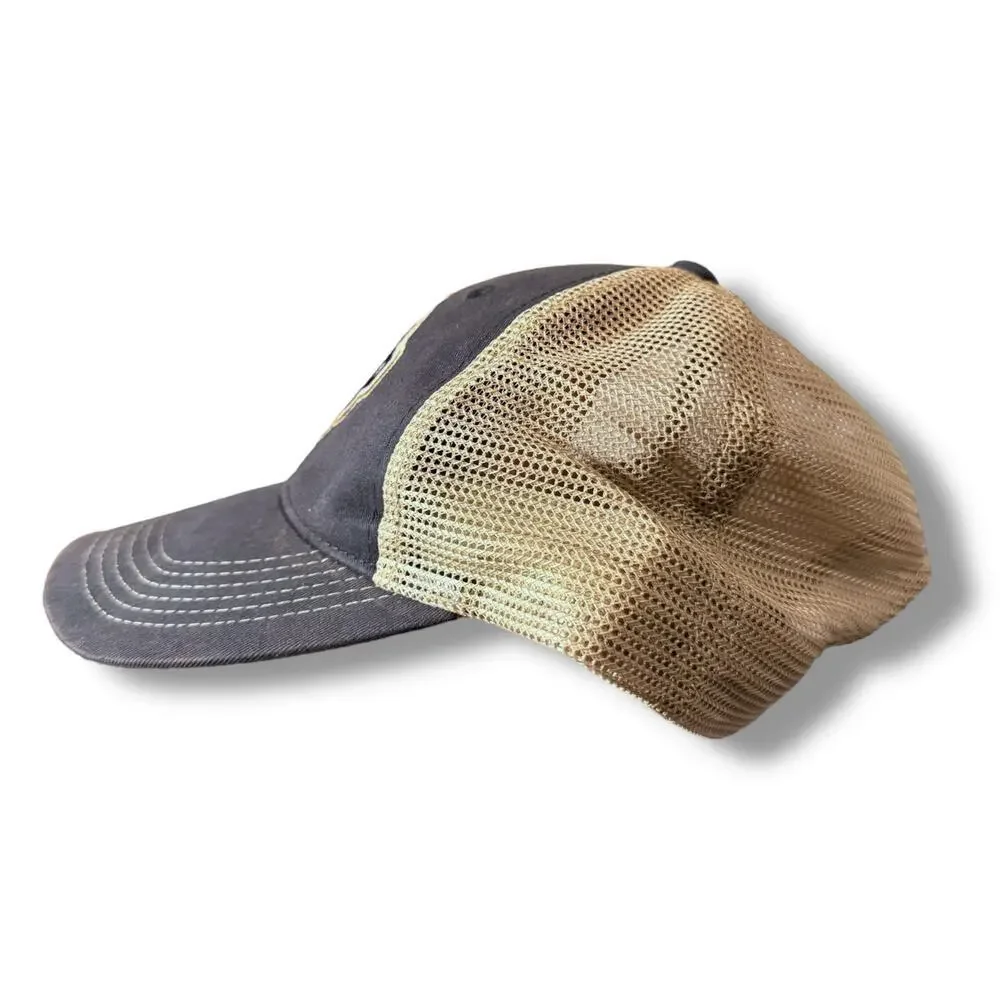 Howler Bros Trucker Hat Navy Tan Embroidered Monkey Logo Adjustable Hook & Loop